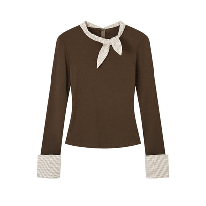 Bow Tie Slim Knit Top