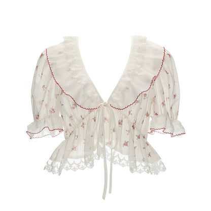 Polka Dot Ruffled Top