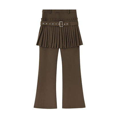 NICHE PLEATED CULOTTES MICRO-FLARED PANTS