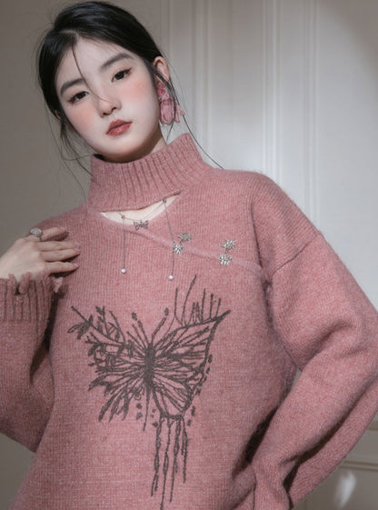 Pattern Wool Sweater Top