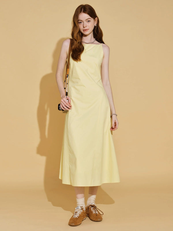 High-End Yellow Vest Dress