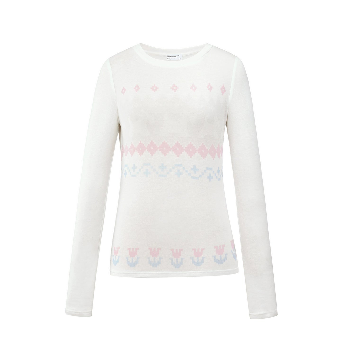 Fair Isle Wool Blend Long Sleeve Tee