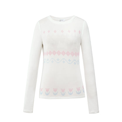 Fair Isle Wool Blend Long Sleeve Tee
