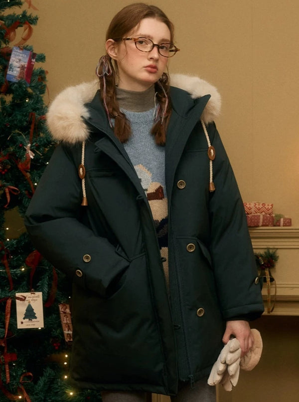 Midi Fur Collar Jacket