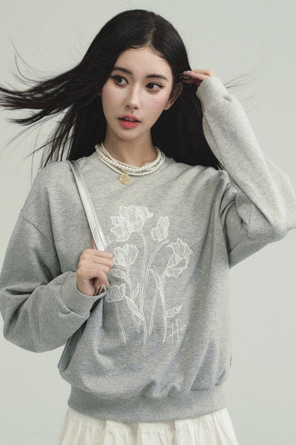 Graffiti Gray Crewneck Sweatshirt Set-Up