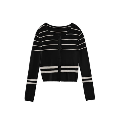 Striped Knit Jacket Set-Up