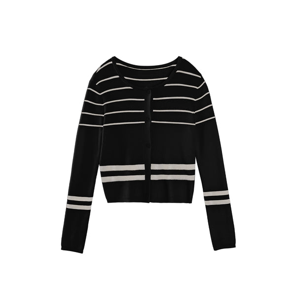 Striped Knit Jacket Set-Up