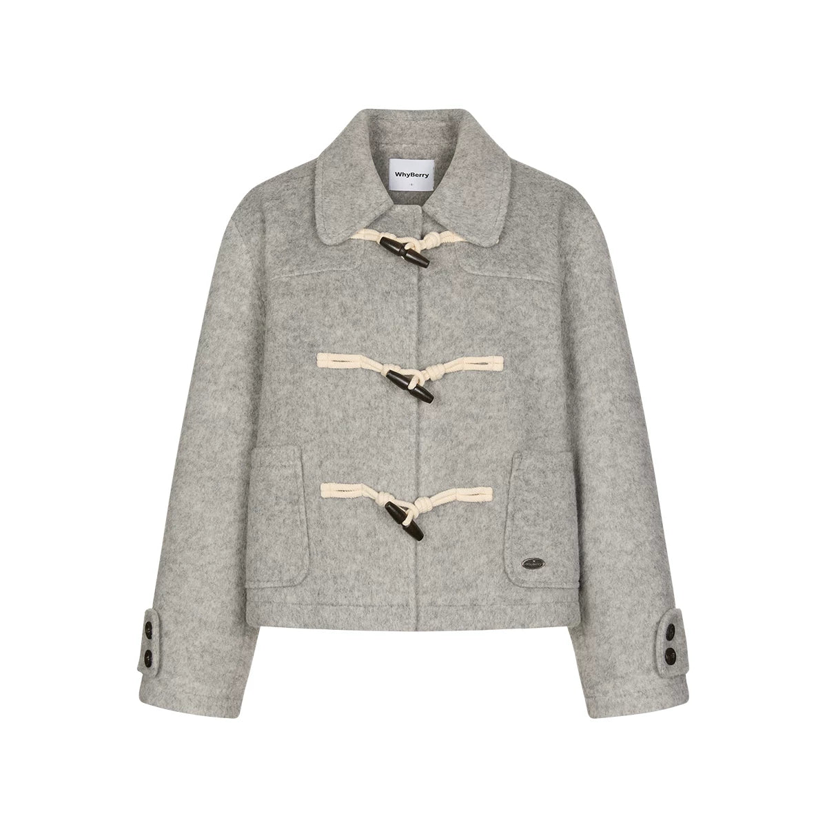 Retro Woolen Horn Button Jacket