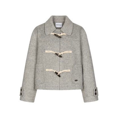 Retro Woolen Horn Button Jacket