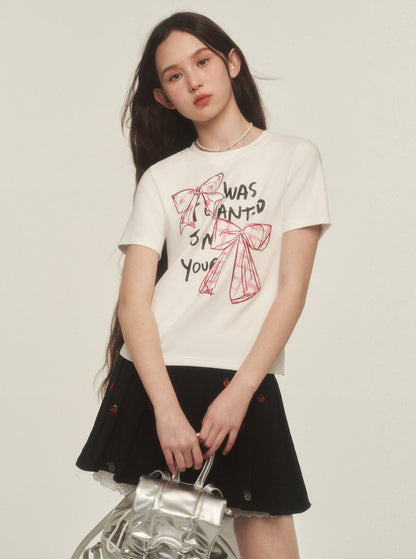 Retro Graffiti Bow T-Shirt