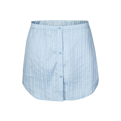 Sky Blue Striped Shirt Skirt