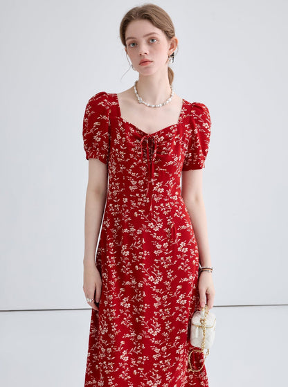 French Niche Floral Long Dress