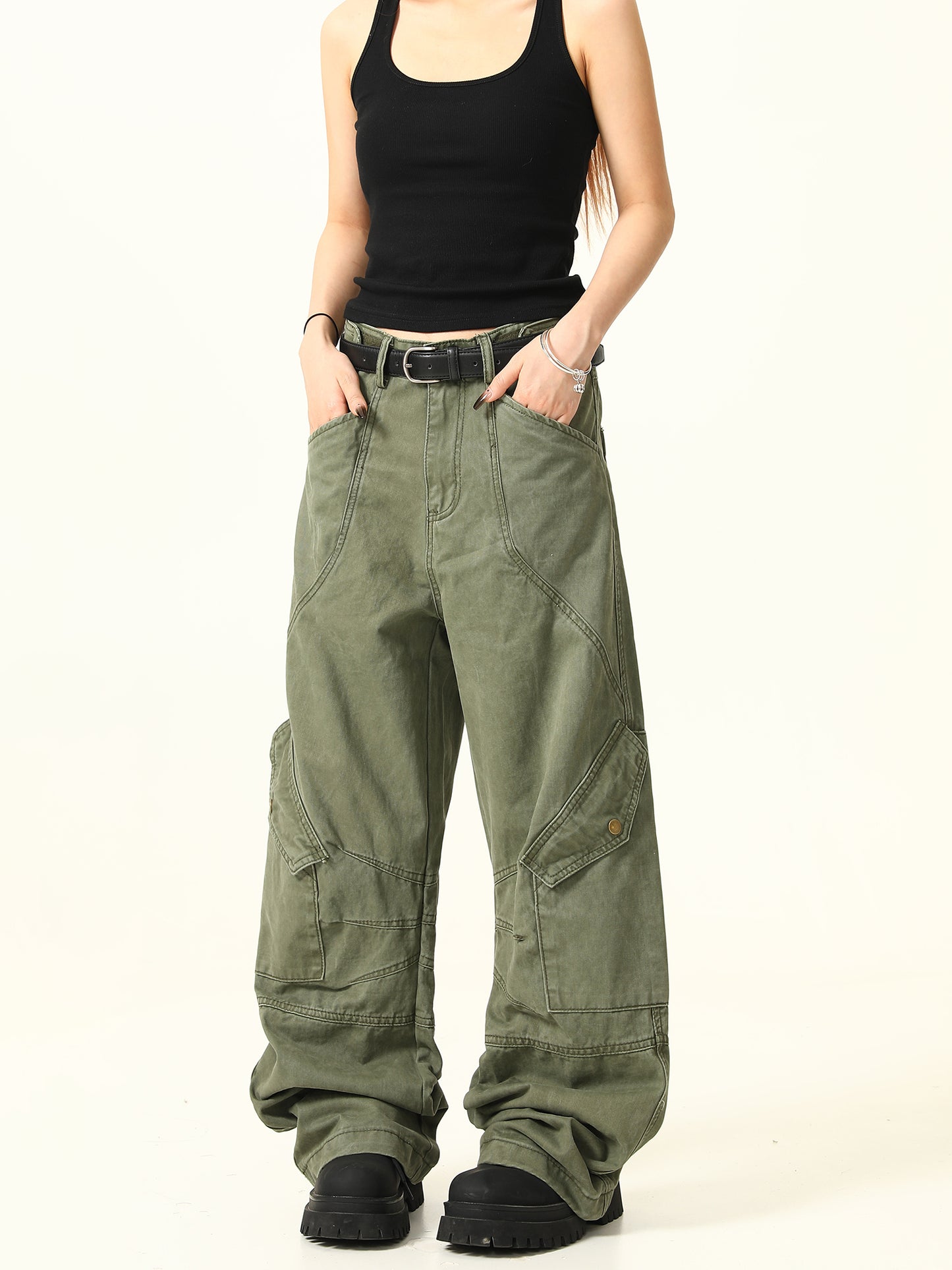 Vintage Deconstructed Cargo Pants