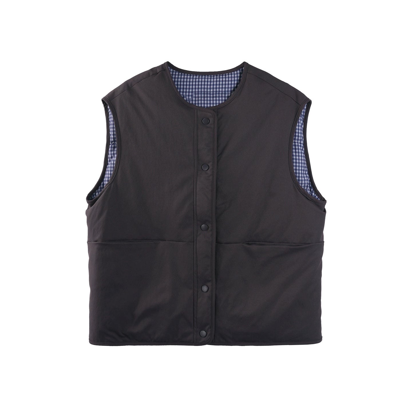 Reversible Plaid Down Vest