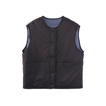 Reversible Plaid Down Vest