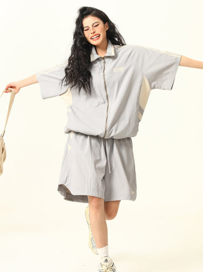 Loose Short Sleeve Jacket Set-Up