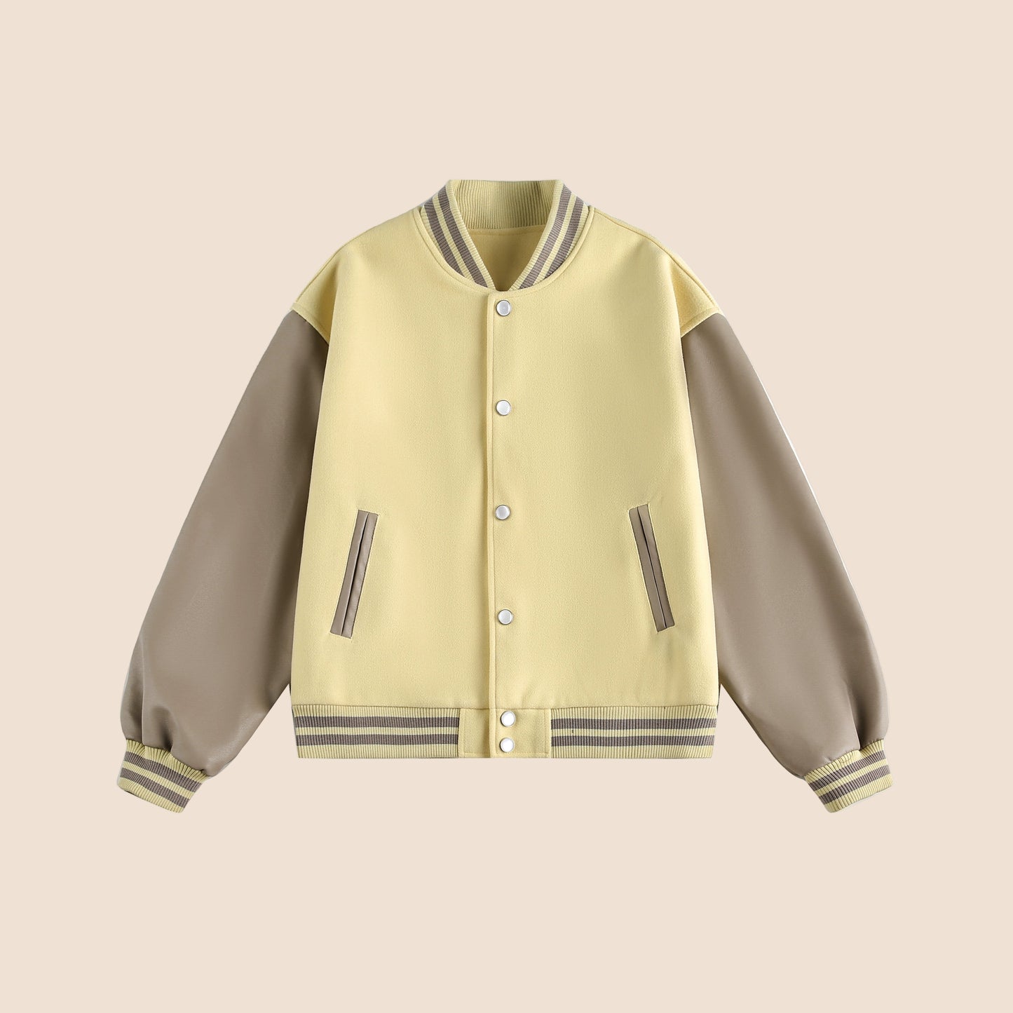 Patchwork Contrast Baseball Jersey Jacket