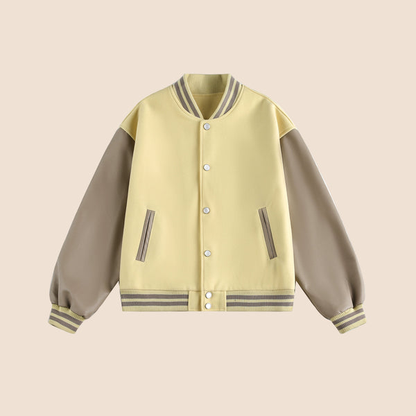 Patchwork Contrast Baseball Jersey Jacket