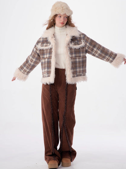 Thickened plaid cotton Coat