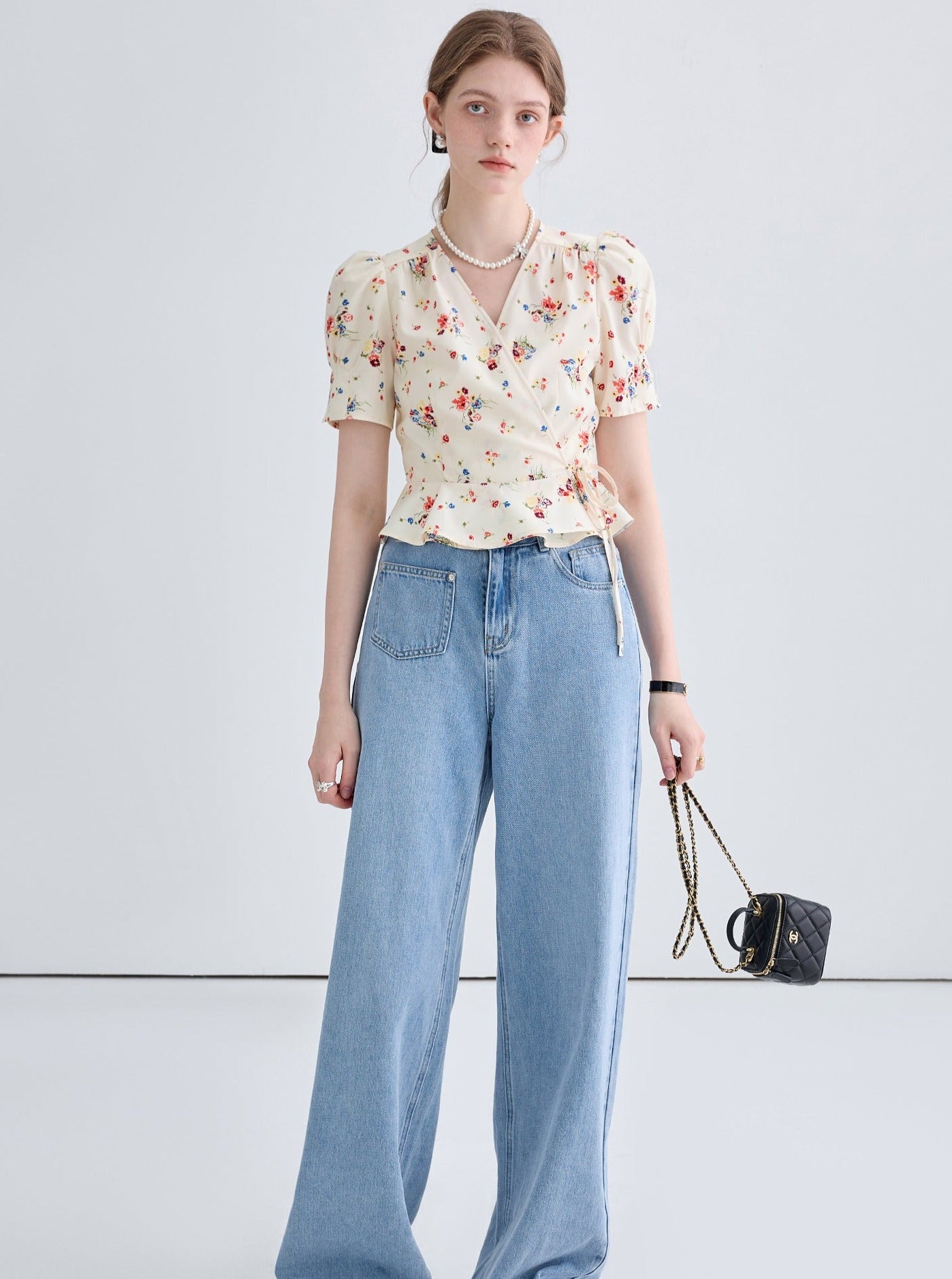 French Floral Slimming Shirt