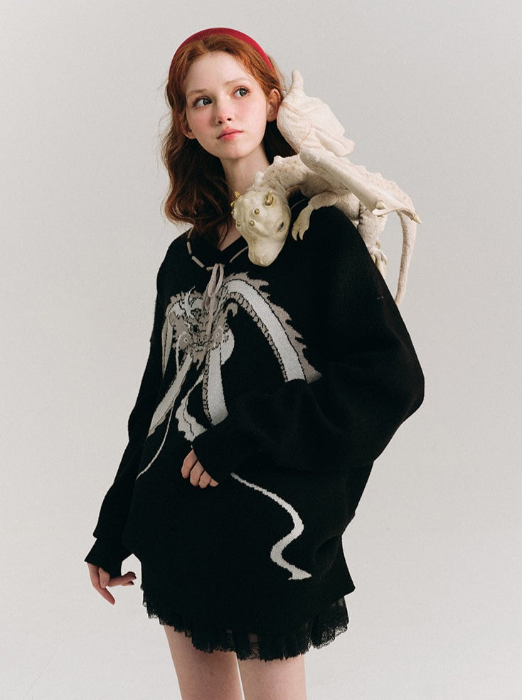 Dragon Loose Knitted Sweater