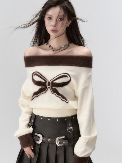 Straight Shoulder Design Sense Knitwear Sweater