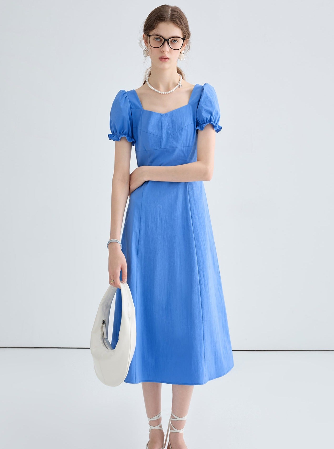 Versatile Puff Sleeve Long Dress