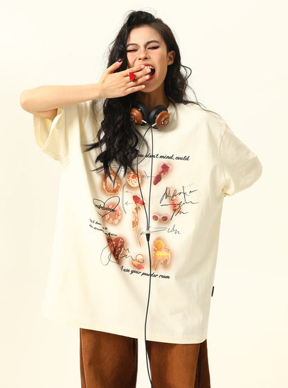 Print Apricot Short Sleeve T-Shirt