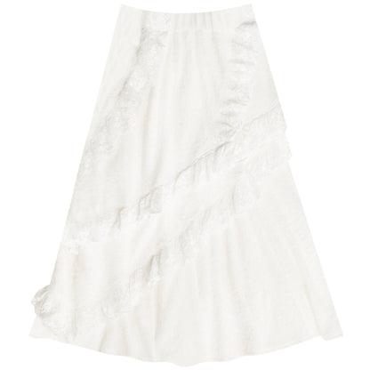 Retro White Knit Slim Skirt