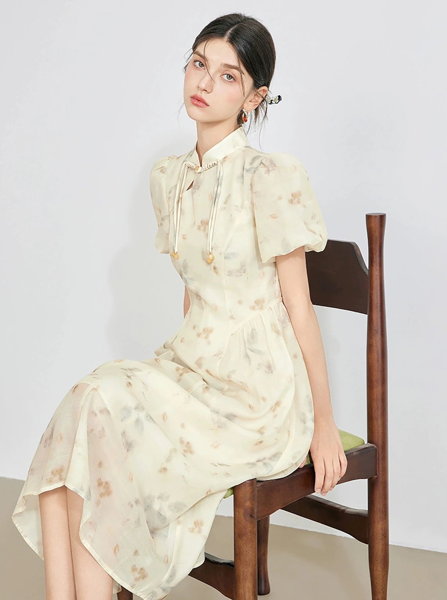 Chinese Style Stand-Up Collar Dress