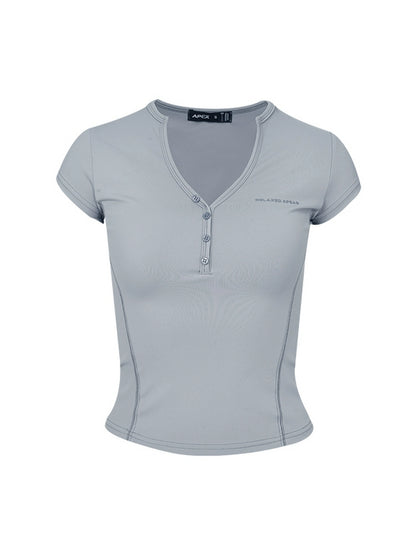Yoga Exercise Quick Dry V-Neck Top