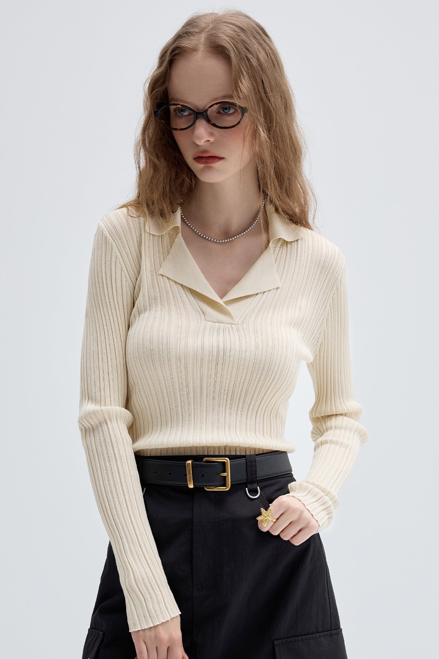 Long Sleeve Polo Neck Knitwear