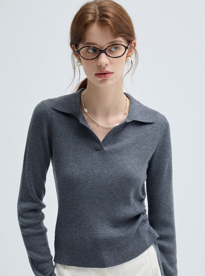 Side Drawstring Chic Knitwear Top