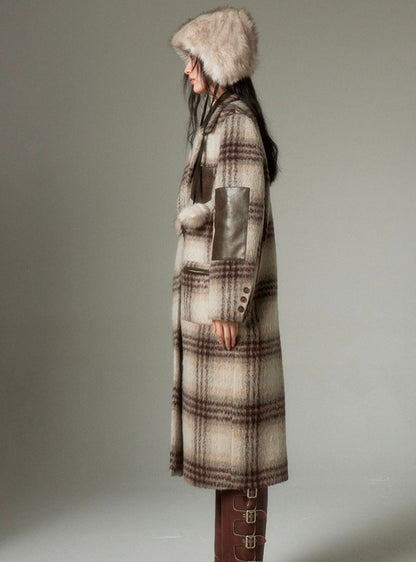 Patchwork tweed padlock coat