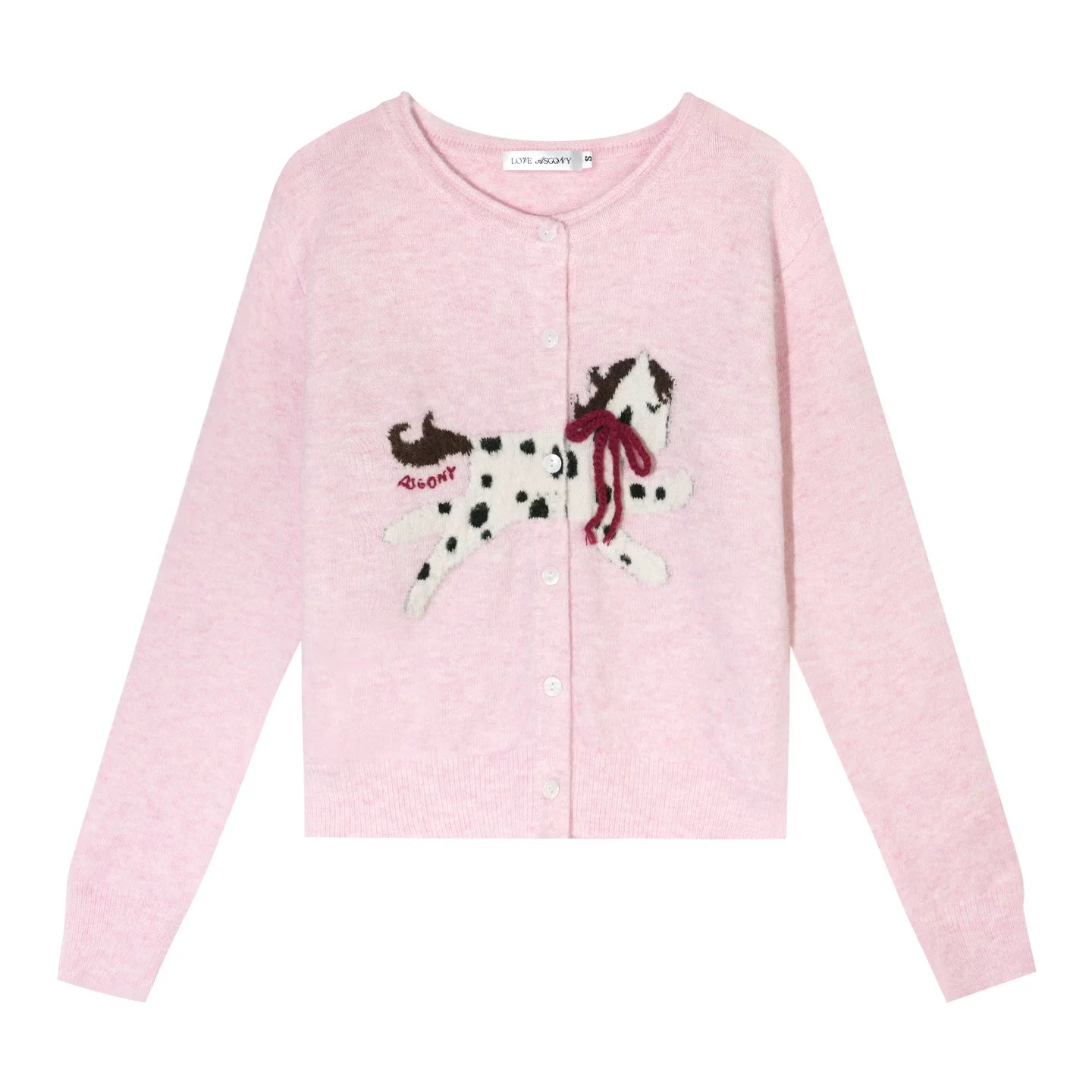 Jacquard Bow Wool Cardigan