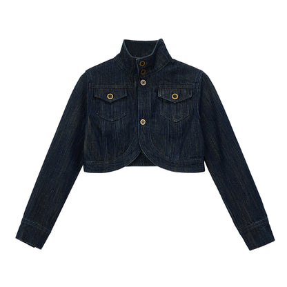 Structural Silhouette Short Denim Jacket