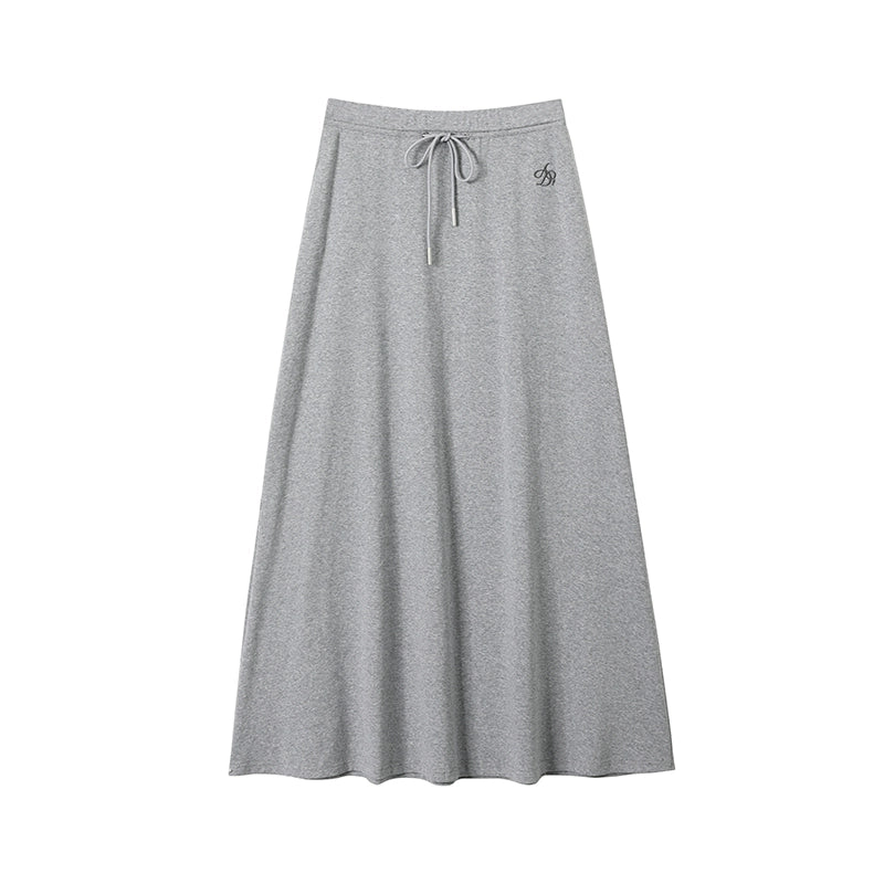 Original Basic Solid Color Knit Skirt