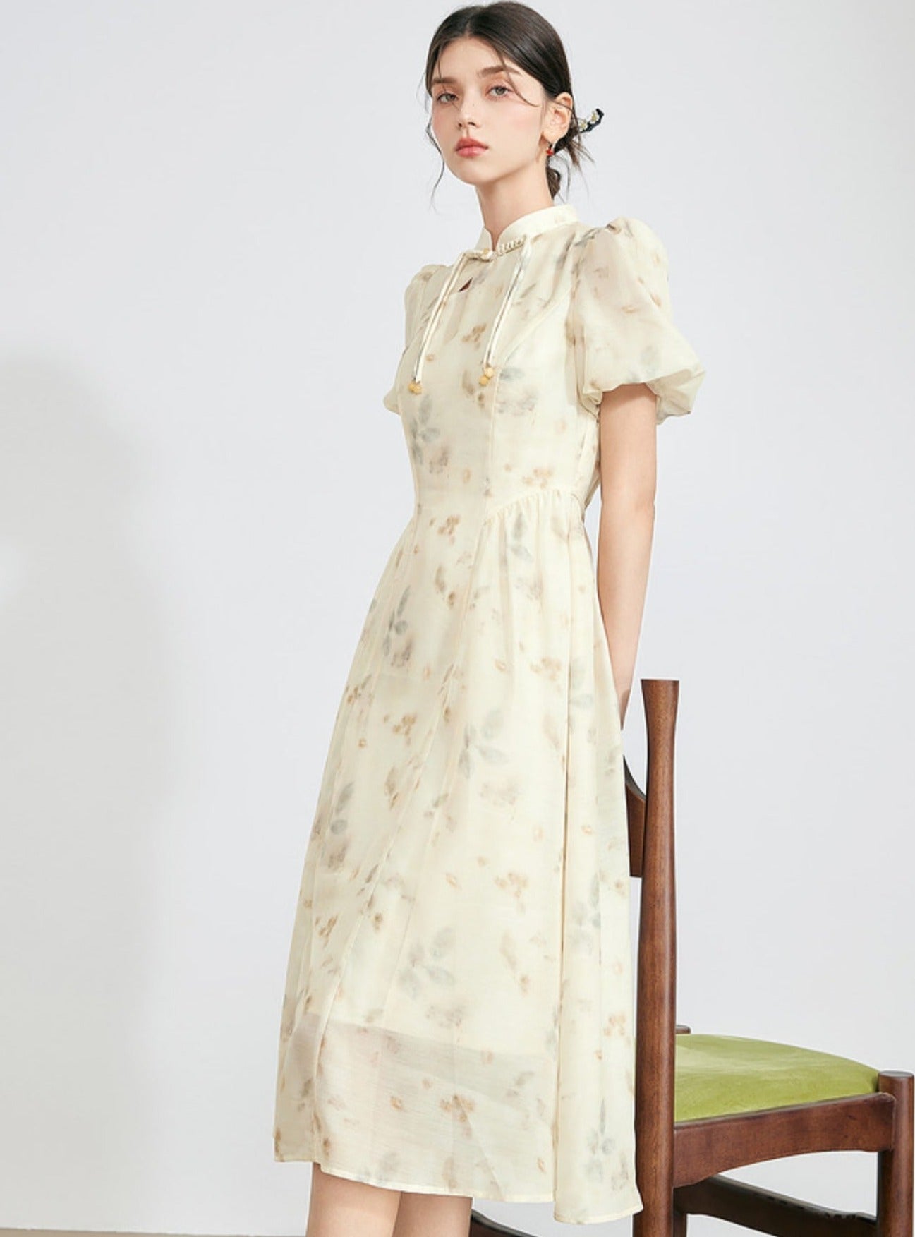 Chinese Style Stand-Up Collar Dress