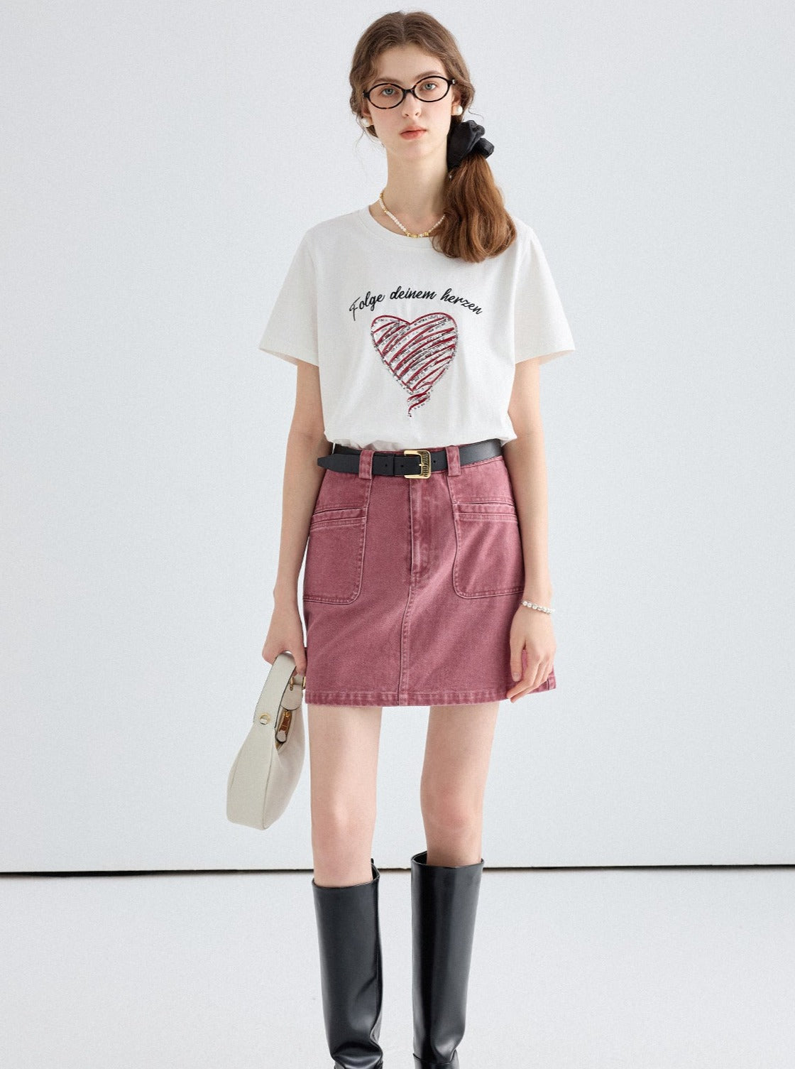 Casual A-Line Denim Skirt