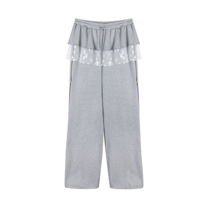 Navy Lace Short Sleeve Cinched Waist Top Set-Up