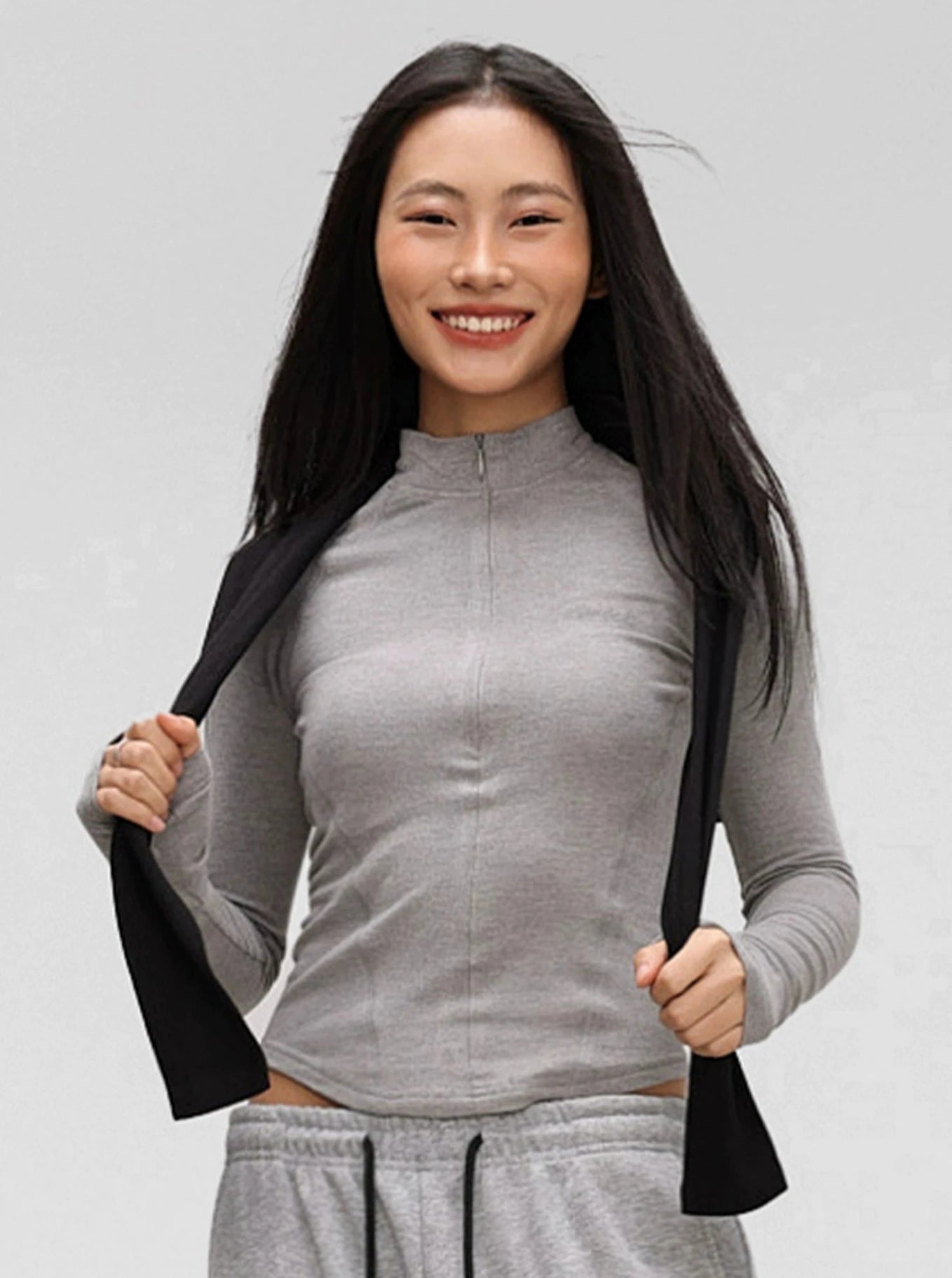 Gray Velvet Jazz Dance Cardigan Top