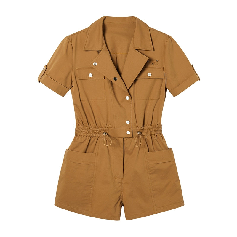 Elastic Waist Cargo Style Jumpsuit