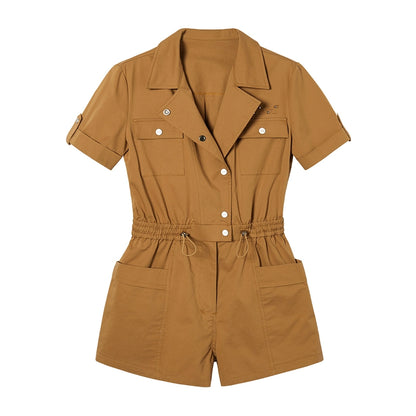 Elastic Waist Cargo Style Jumpsuit