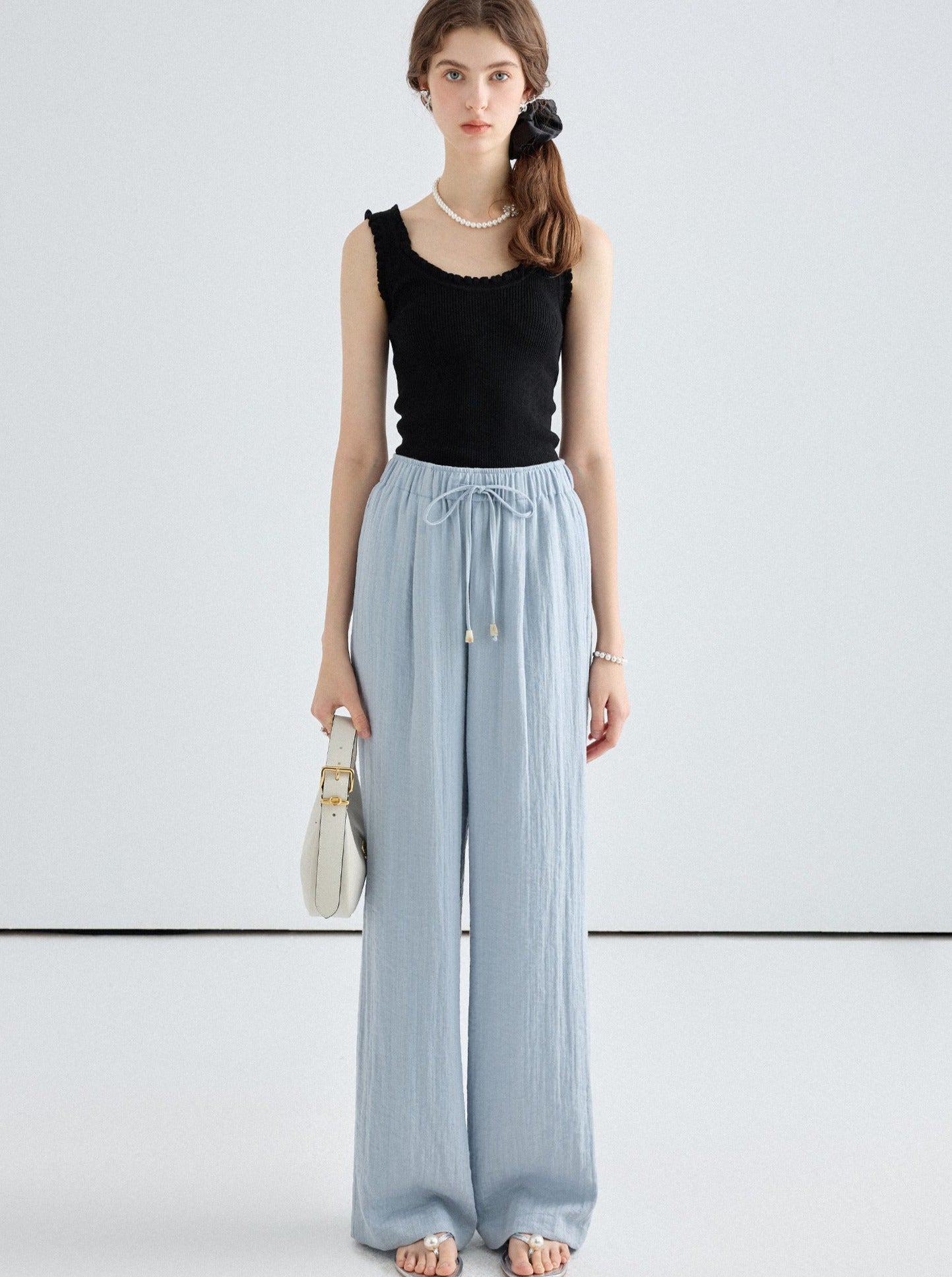 Drape Straight Leg Casual Pants