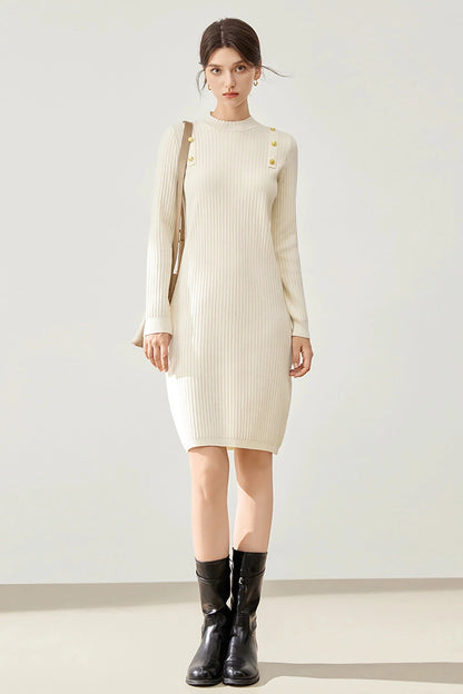 French Straight Knit Dress