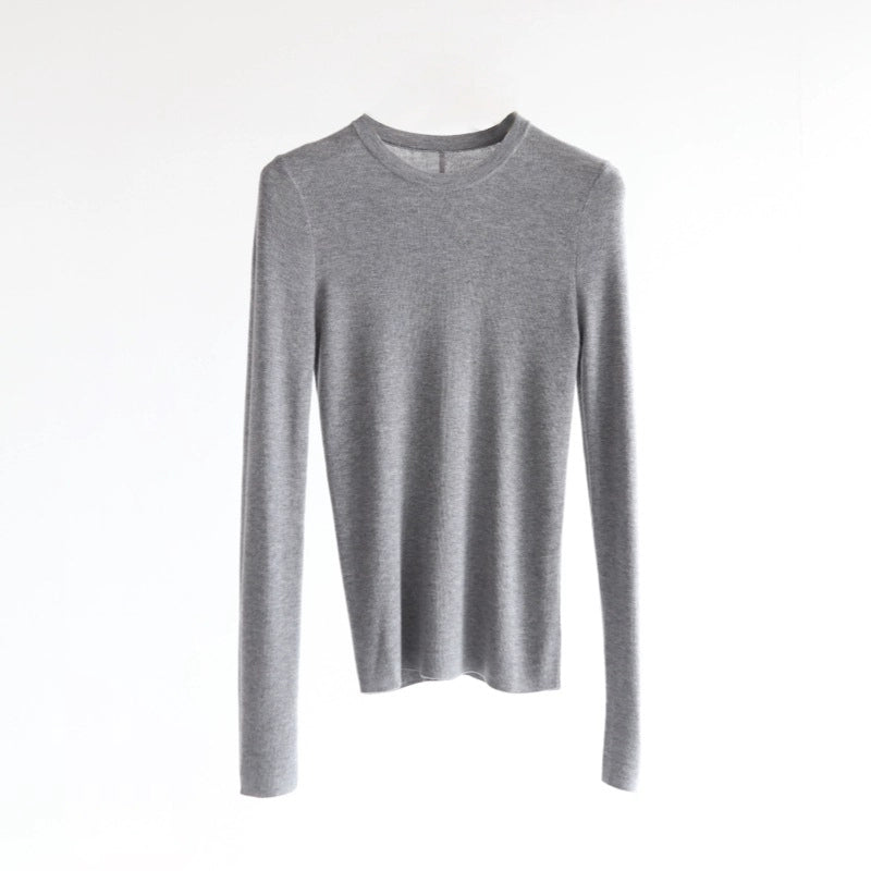 Women's Crew Neck Wool Knit Top