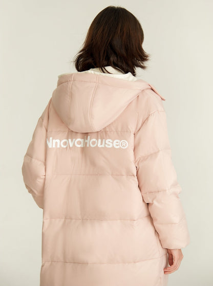 LONG HOODED COUPLE DOWN JACKET