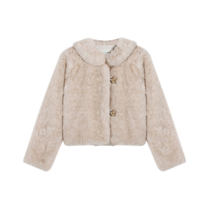 Faux Fur Doll Collar Jacket