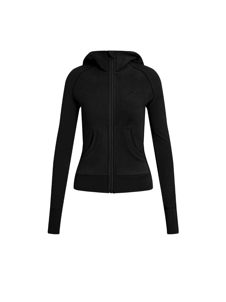 [Oktober 21 Neue Ankunft] APEA Sportliche Kapuzen Strickjacke Sweatshirt Frauen gebürstet Slim Zip Jacke