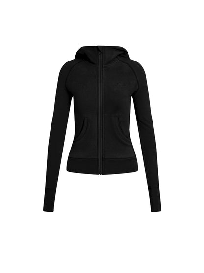 Sporty Hooded Drawneck Cardigan